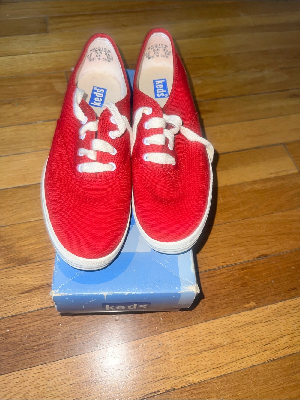 Keds Women’s Champion Oxford Red Canvas Lace-Up Sneakers